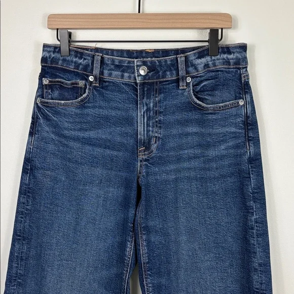 American Eagle Low Rise Baggy Wide Leg Women’s Size 6 Short New Dark Wash - Picture 4 of 11